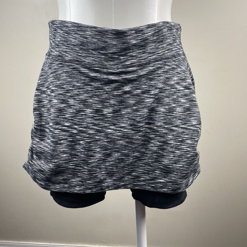 Athleta Skort Womens Black Spacedye Contender 2 in 1 Skirt Shorts Size M
